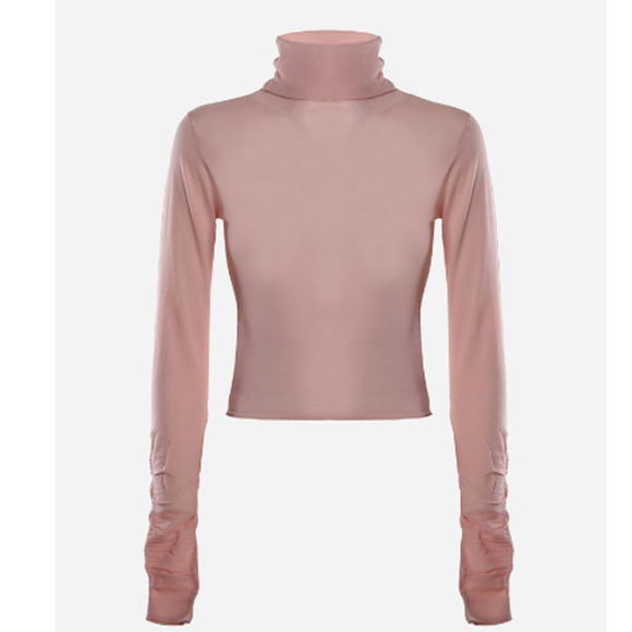 NWT For Love & Lemons Sadie Turtleneck in Transparent Pink - Picture 1 of 7